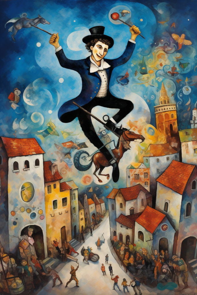 Burmistrz jako lider  - tak malowałby go Marc Chagall